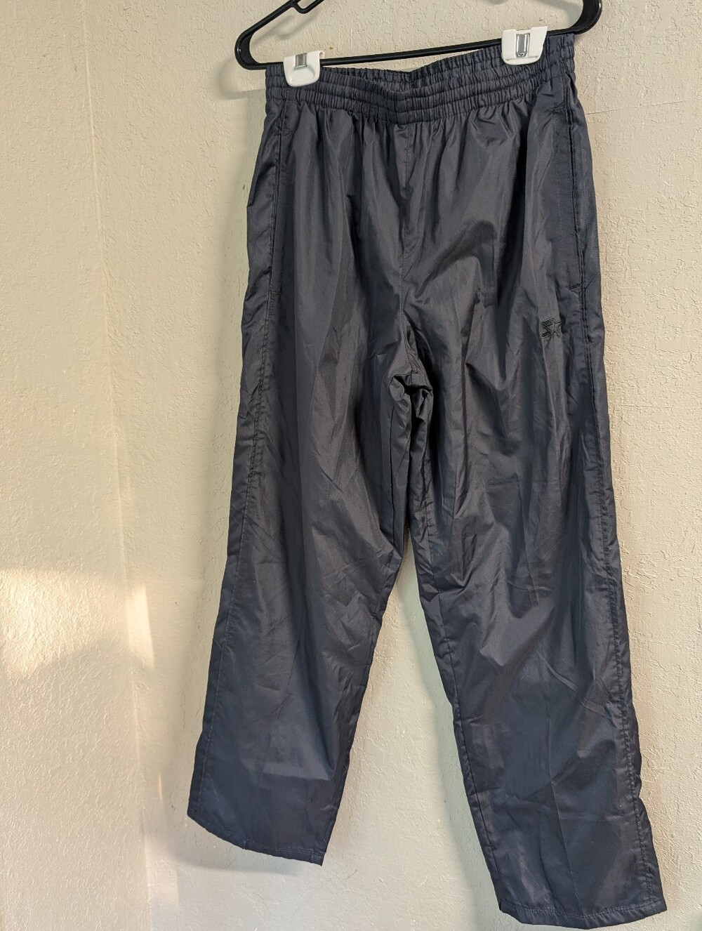 STARTER Mens Track Pants S Dark Gray Lined Athliesure Training Running NWOT